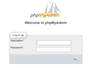 phpmyadmin login page