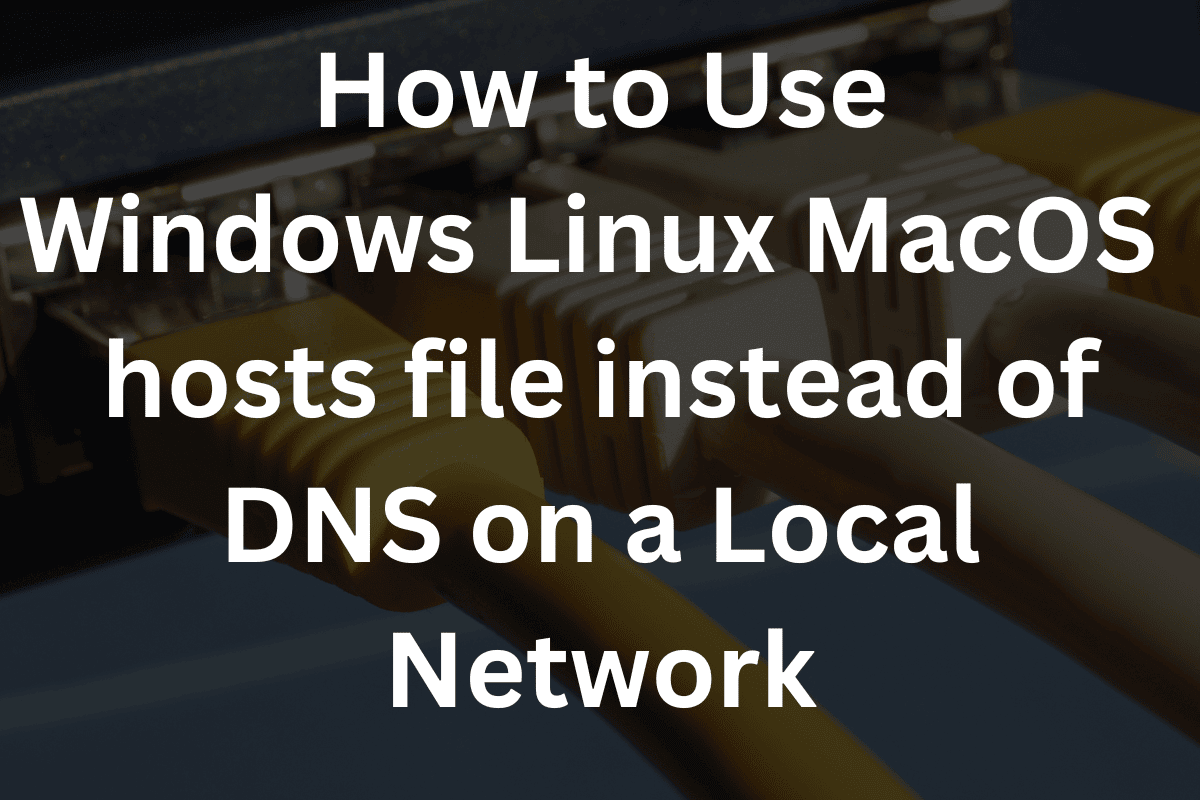 Image : How to Use Windows Linux MacOS hosts file instead of DNS on a Local Network