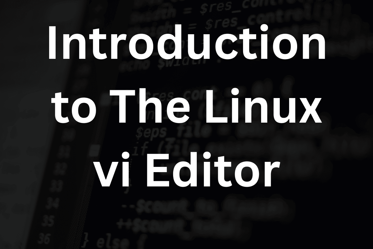 Image : Introduction to The Linux vi Editor